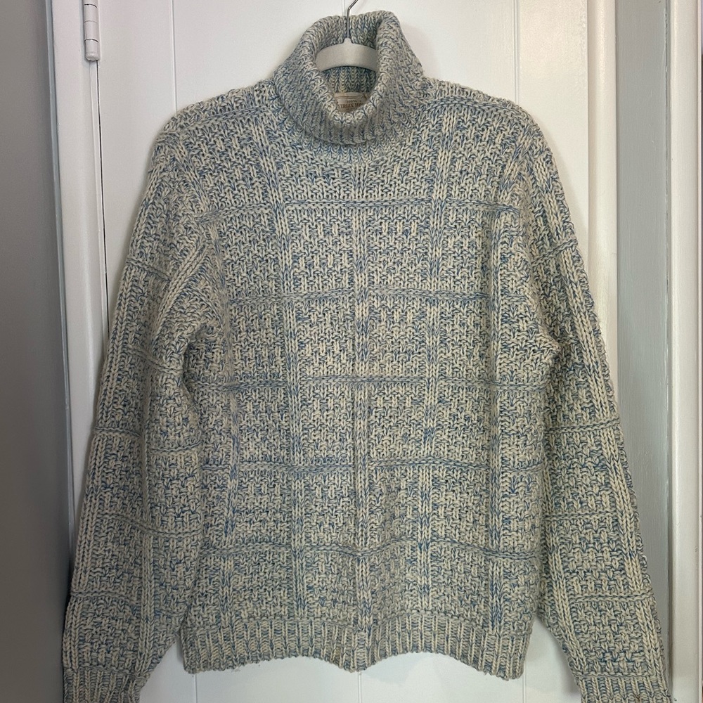 Vintage wool chunky knit turtleneck grandpa sweater